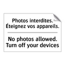 Photos interdites. Éteignez vos  /.../ - No photos allowed. Turn off your  /.../