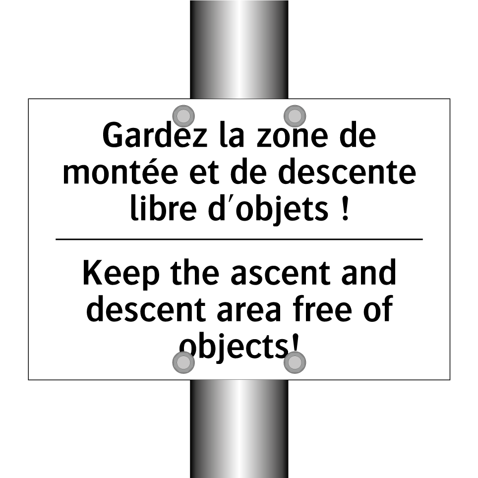 Gardez la zone de montée et de /.../ - Keep the ascent and descent area /.../
