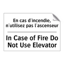 En cas d'incendie, n'utilisez  /.../ - In Case of Fire Do Not Use Elevator /.../