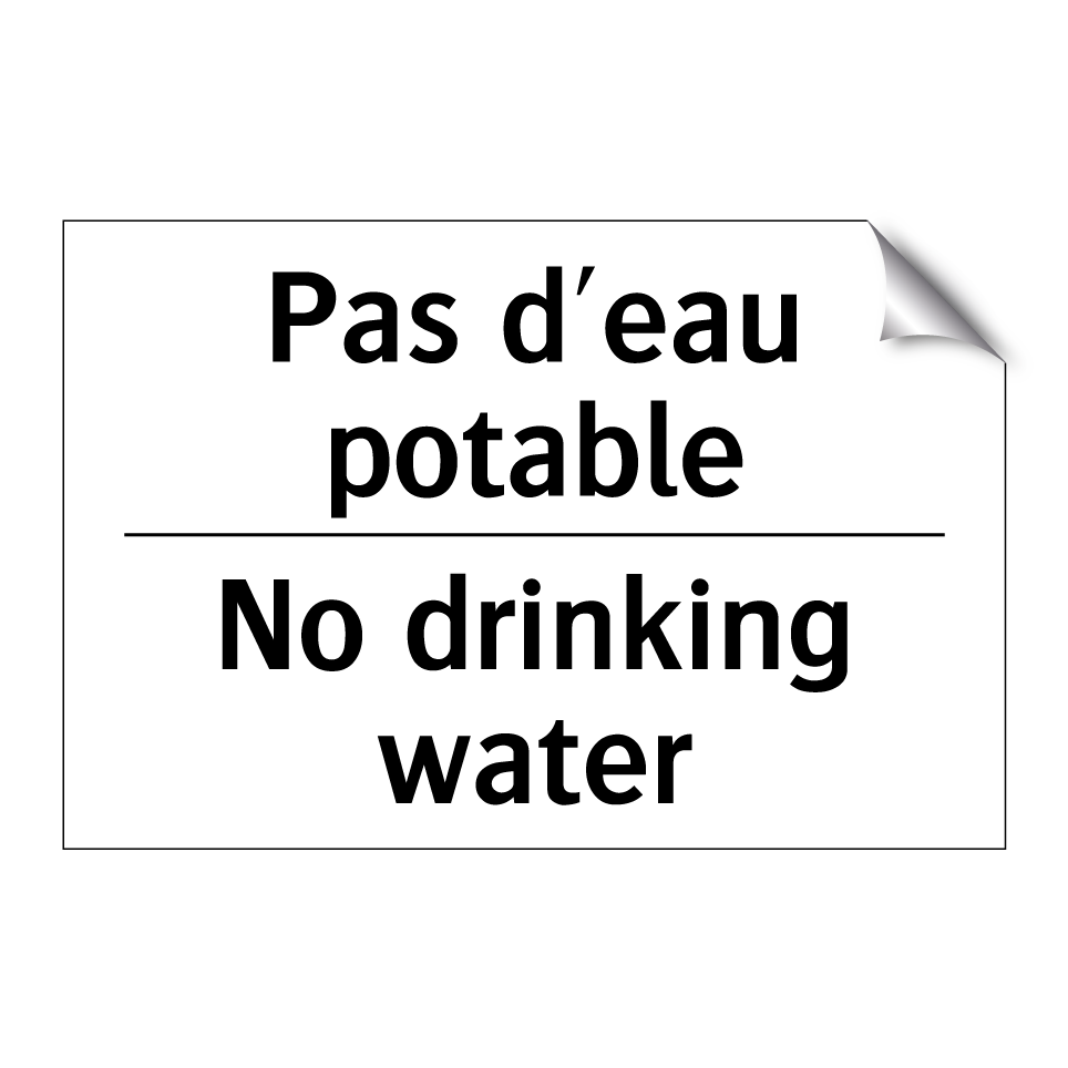 Pas d'eau potable - No drinking water