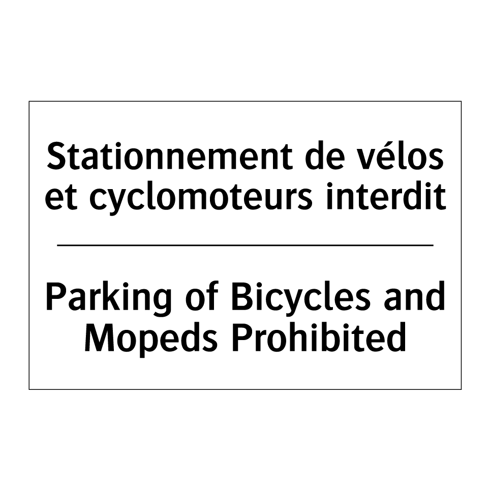 Stationnement de vélos et cyclomoteurs /.../ - Parking of Bicycles and Mopeds /.../