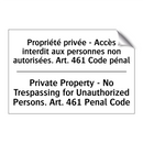 Propriété privée - Accès interdit  /.../ - Private Property - No Trespassing  /.../