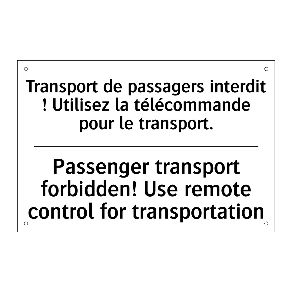 Transport de passagers interdit /.../ - Passenger transport forbidden! /.../