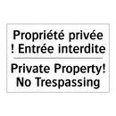 Propriété privée ! Entrée interdite /.../ - Private Property! No Trespassing /.../