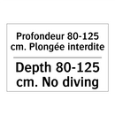 Profondeur 80-125 cm. Plongée  /.../ - Depth 80-125 cm. No diving