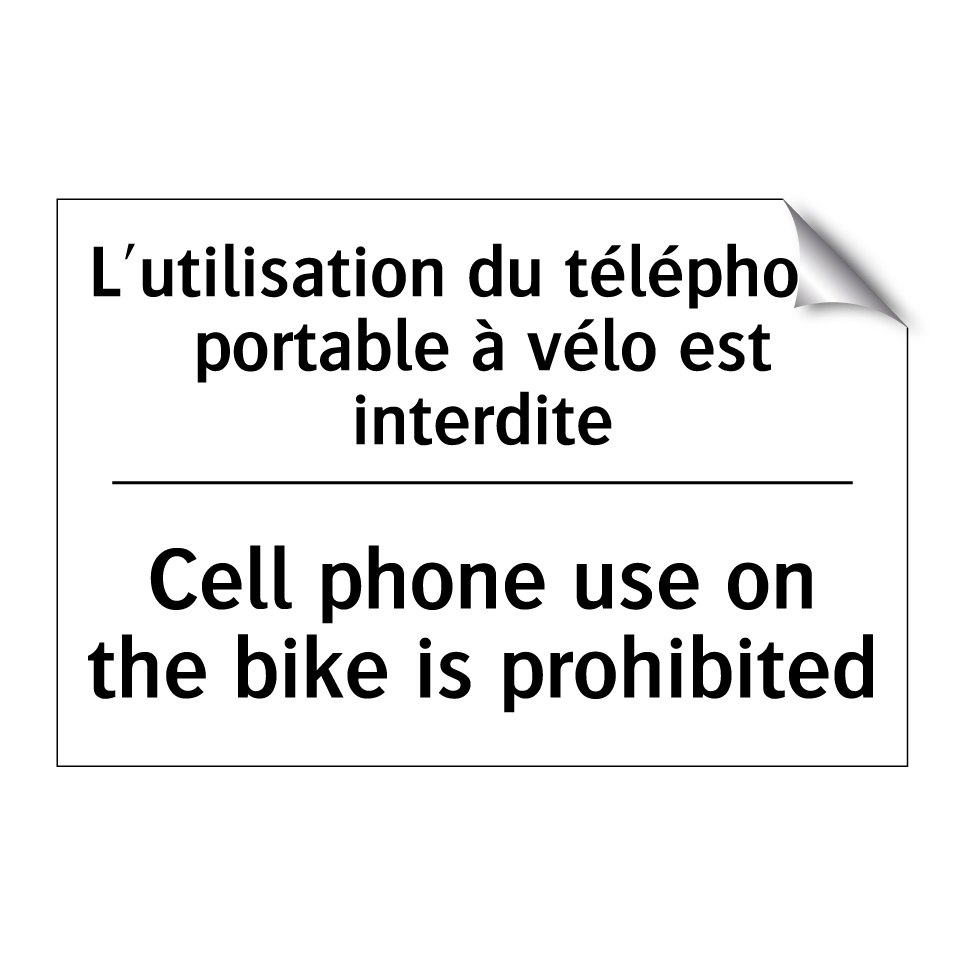 L'utilisation du téléphone portable /.../ - Cell phone use on the bike is /.../