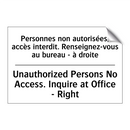 Personnes non autorisées, accès  /.../ - Unauthorized Persons No Access.  /.../