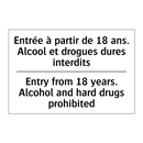 Entrée à partir de 18 ans. Alcool  /.../ - Entry from 18 years. Alcohol and  /.../