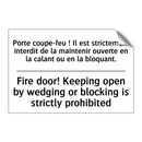 Porte coupe-feu ! Il est strictement  /.../ - Fire door! Keeping open by wedging  /.../