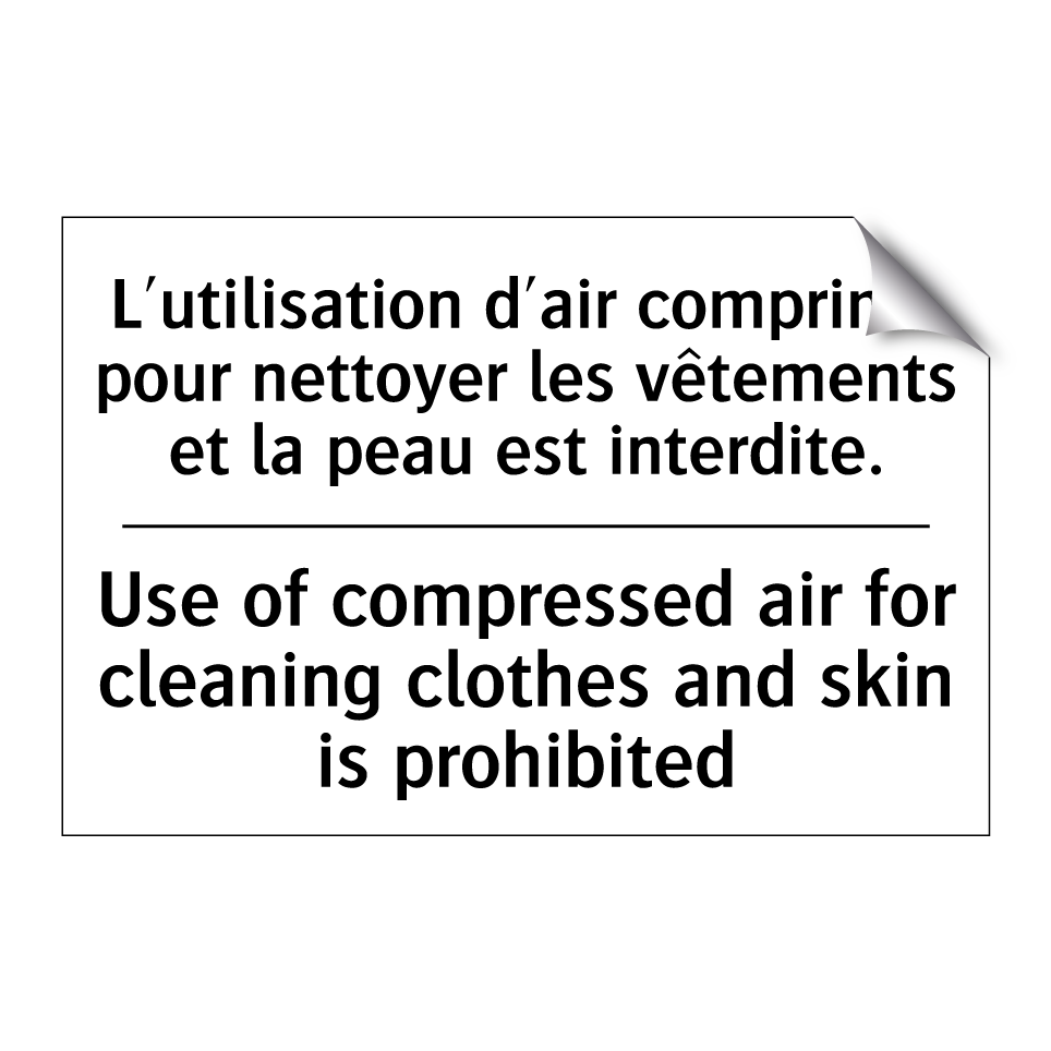 L'utilisation d'air comprimé pour /.../ - Use of compressed air for cleaning /.../