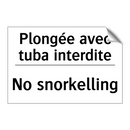 Plongée avec tuba interdite - No snorkelling