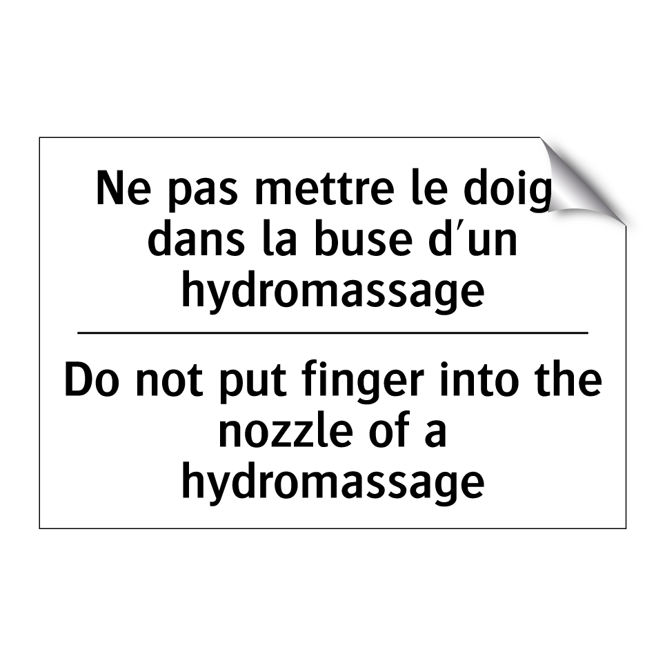 Ne pas mettre le doigt dans la /.../ - Do not put finger into the nozzle /.../