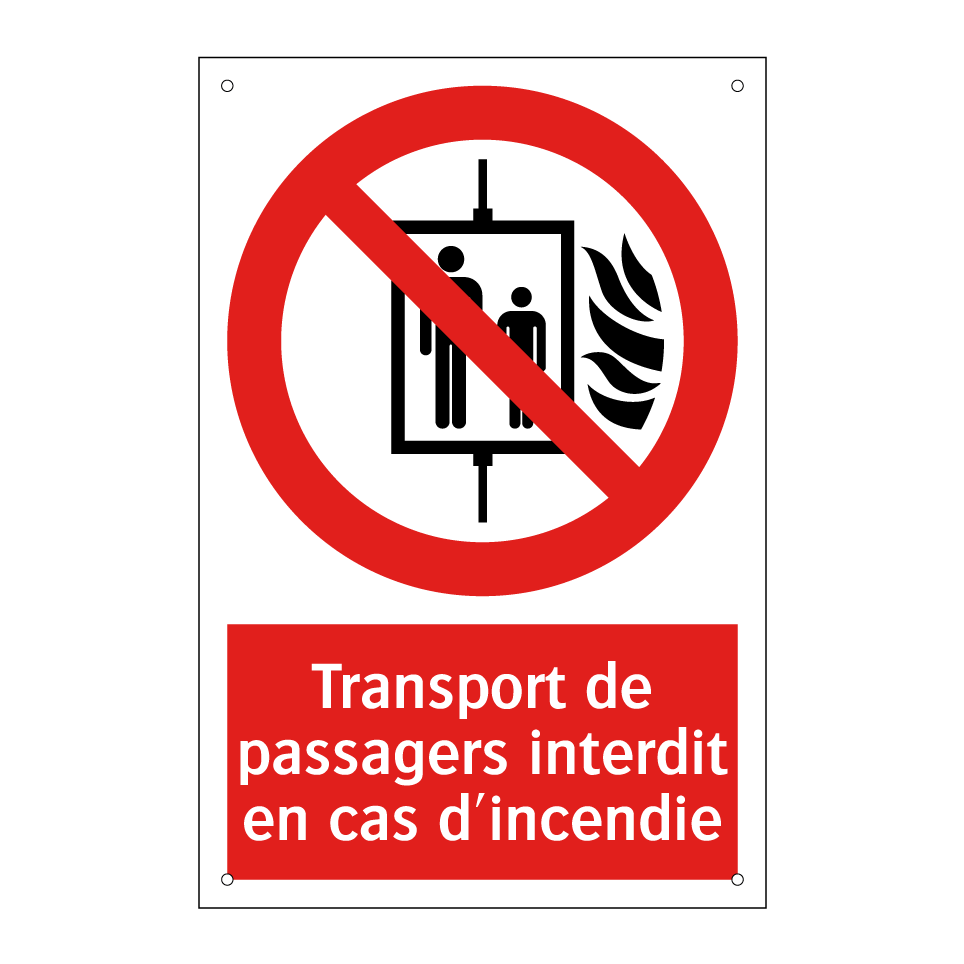 Transport de passagers interdit en cas d'incendie