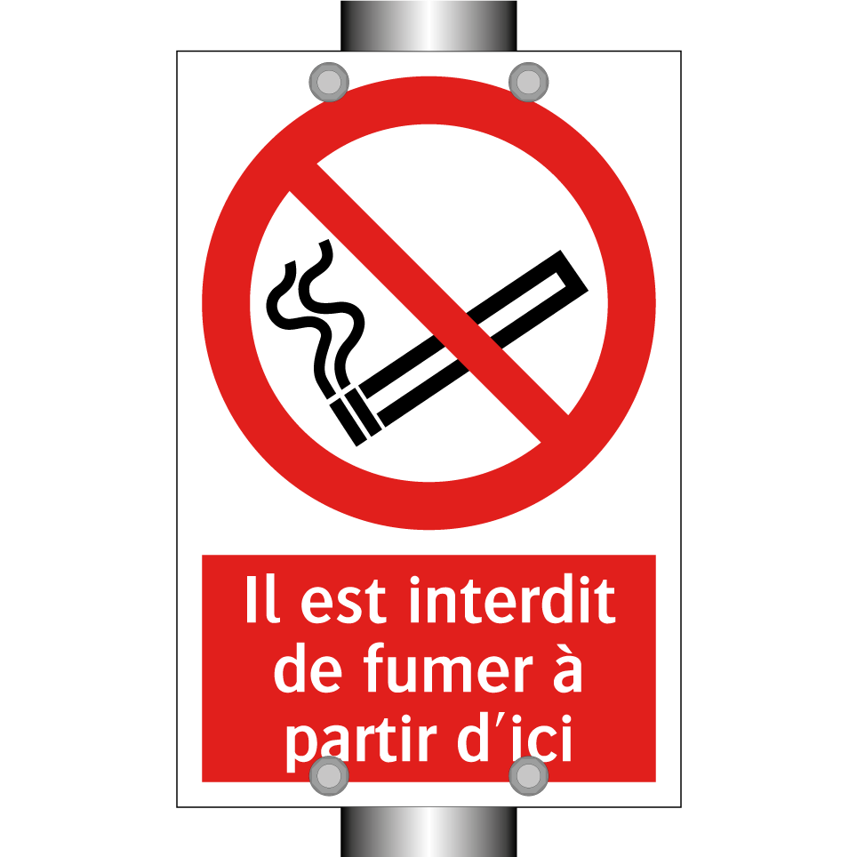 Il est interdit de fumer à partir d'ici