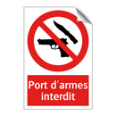 Port d'armes interdit