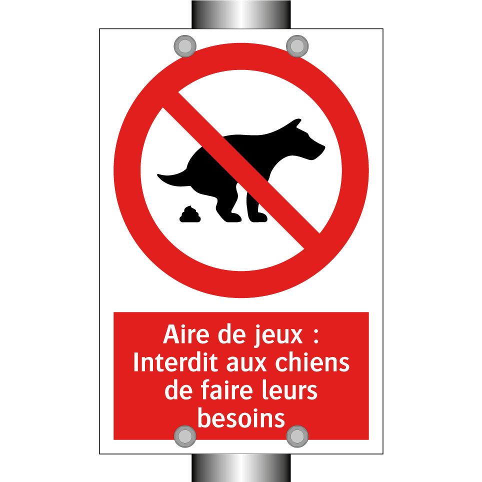 Aire de jeux : Interdit aux chiens de faire leurs besoins