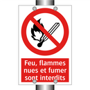 Feu, flammes nues et fumer sont interdits