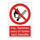 Feu, flammes nues et fumer sont interdits