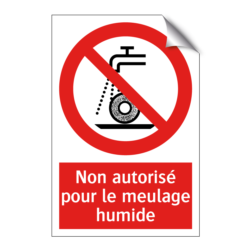 Non autorisé pour le meulage humide