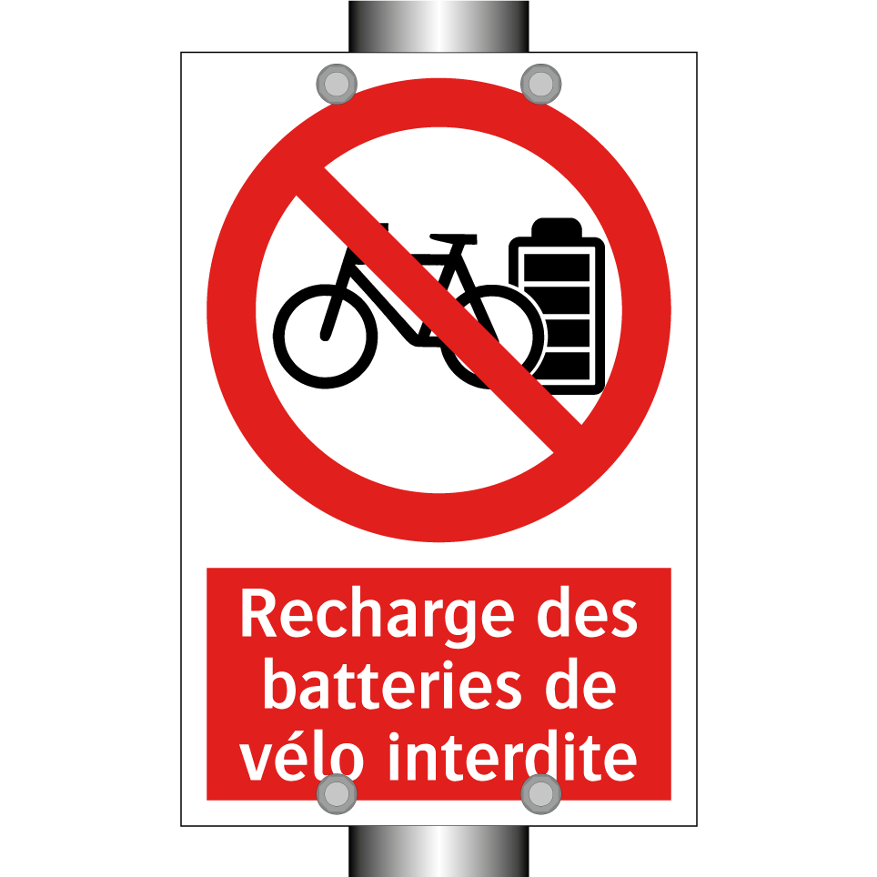 Recharge des batteries de vélo interdite