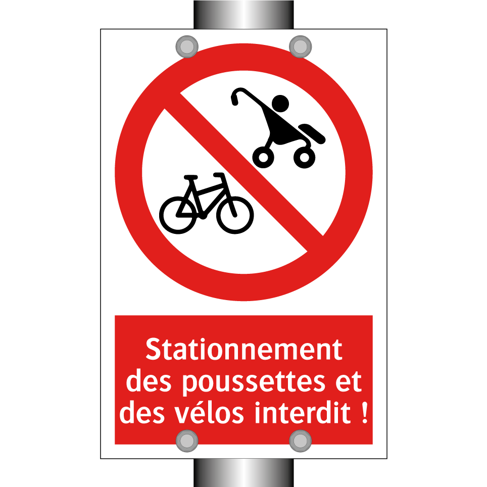 Stationnement des poussettes et des vélos interdit !