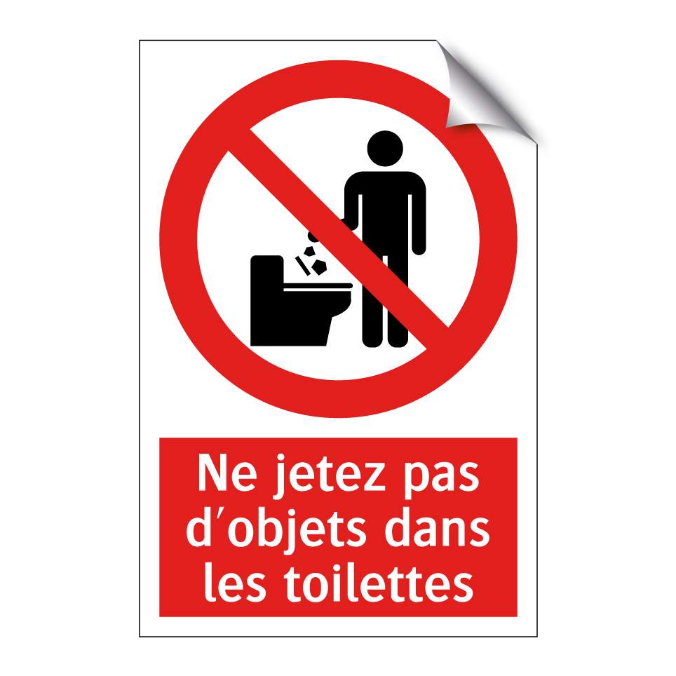 Ne jetez pas d'objets dans les toilettes