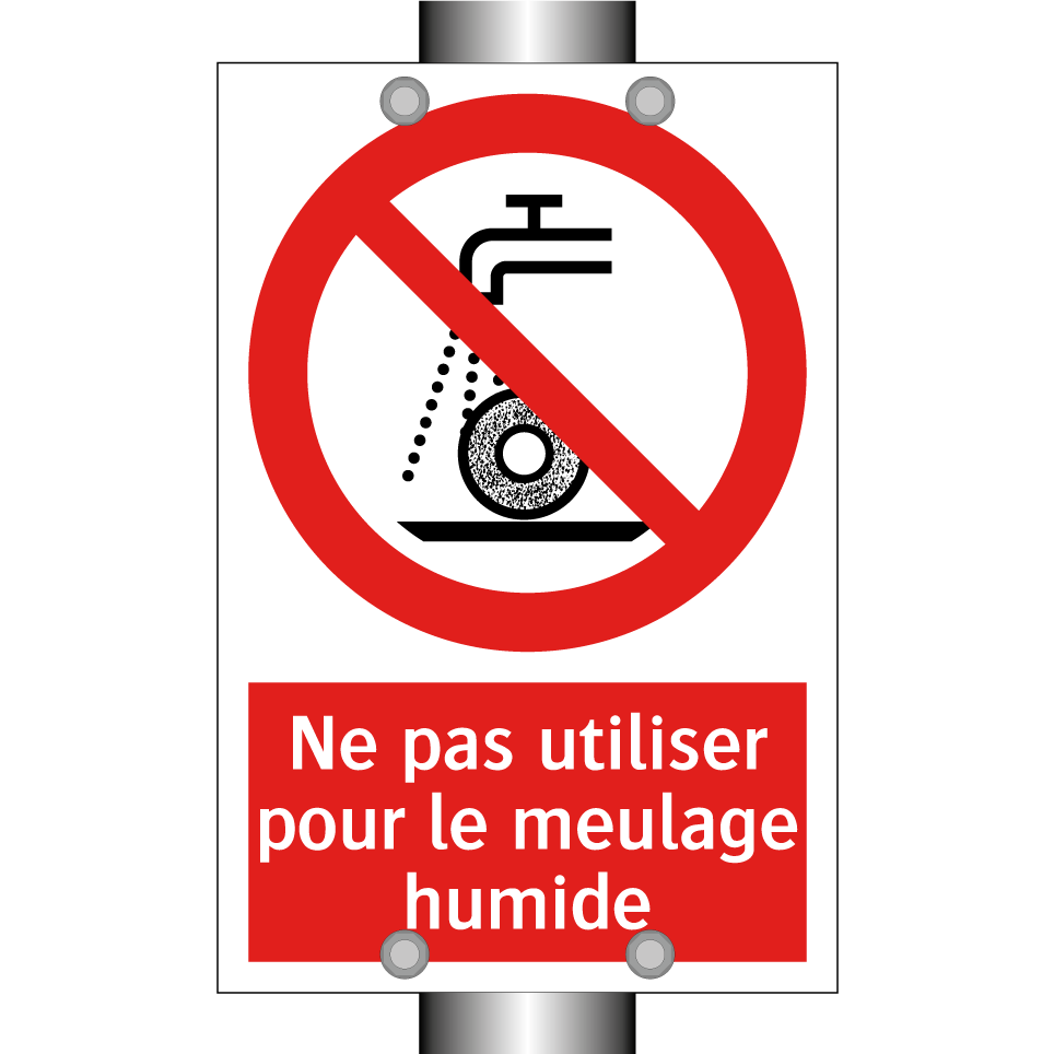 Ne pas utiliser pour le meulage humide
