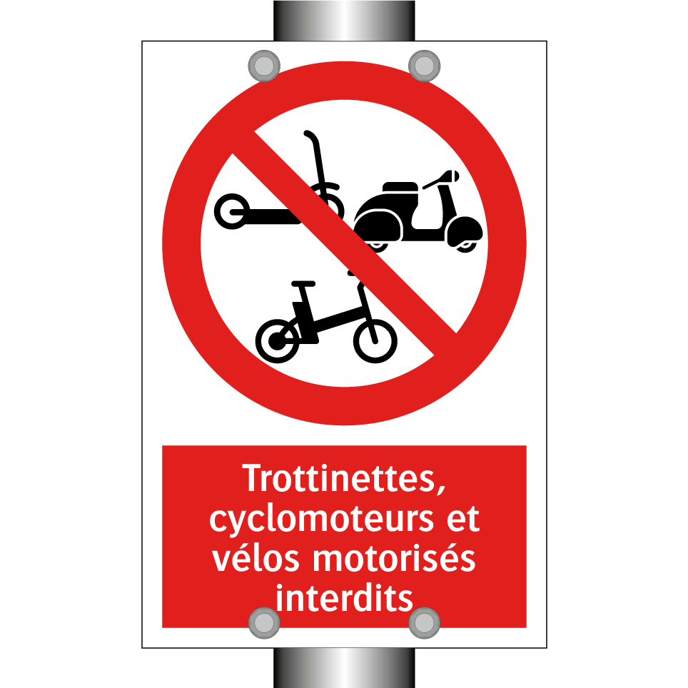 Trottinettes, cyclomoteurs et vélos motorisés interdits