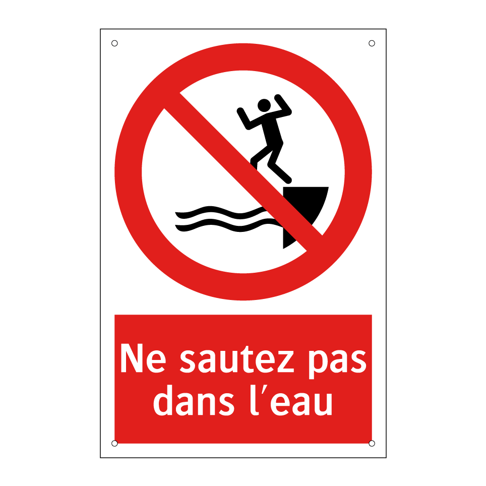 Ne sautez pas dans l'eau