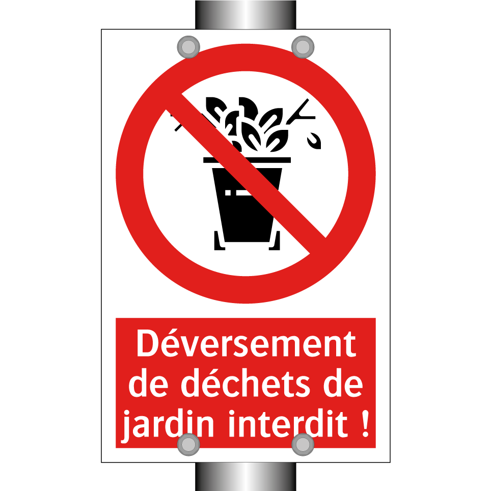 Déversement de déchets de jardin interdit !