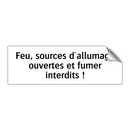 Feu, sources d'allumage ouvertes et fumer interdits !