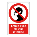 Entrée avec masque interdite
