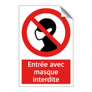 Entrée avec masque interdite