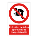 Exécution de telles opérations de levage interdite