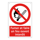 Fumer et faire un feu ouvert interdit