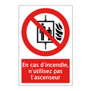 En cas d'incendie, n'utilisez pas l'ascenseur