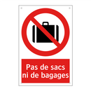 Pas de sacs ni de bagages