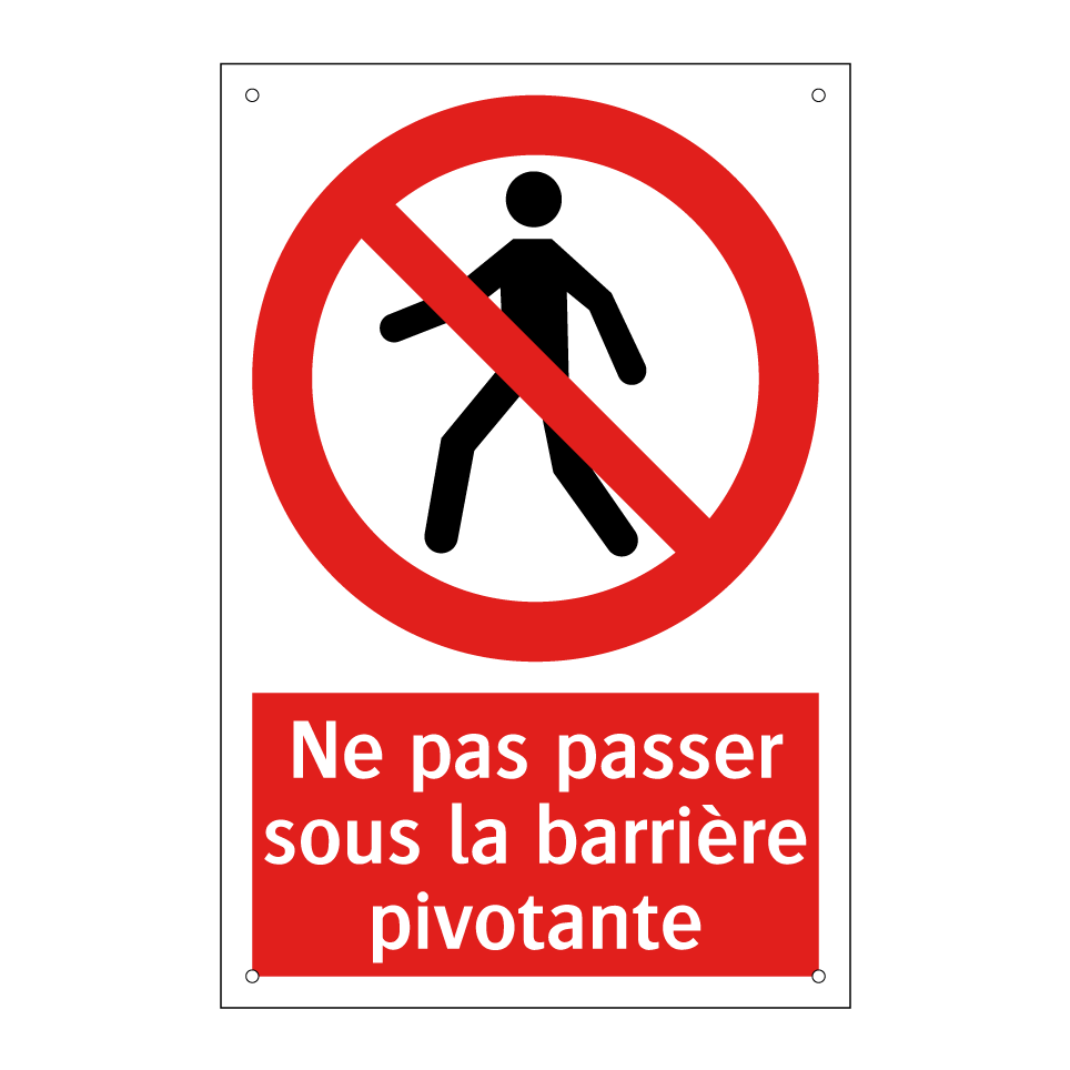 Ne pas passer sous la barrière pivotante