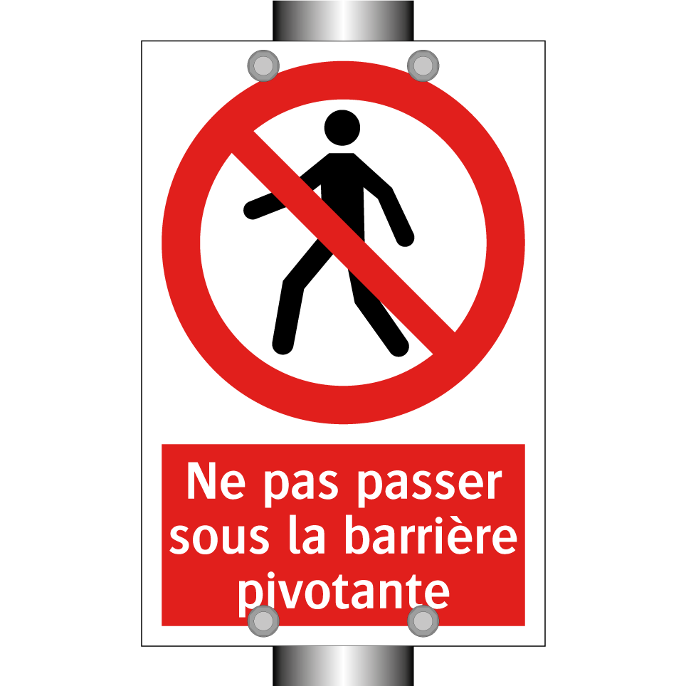 Ne pas passer sous la barrière pivotante