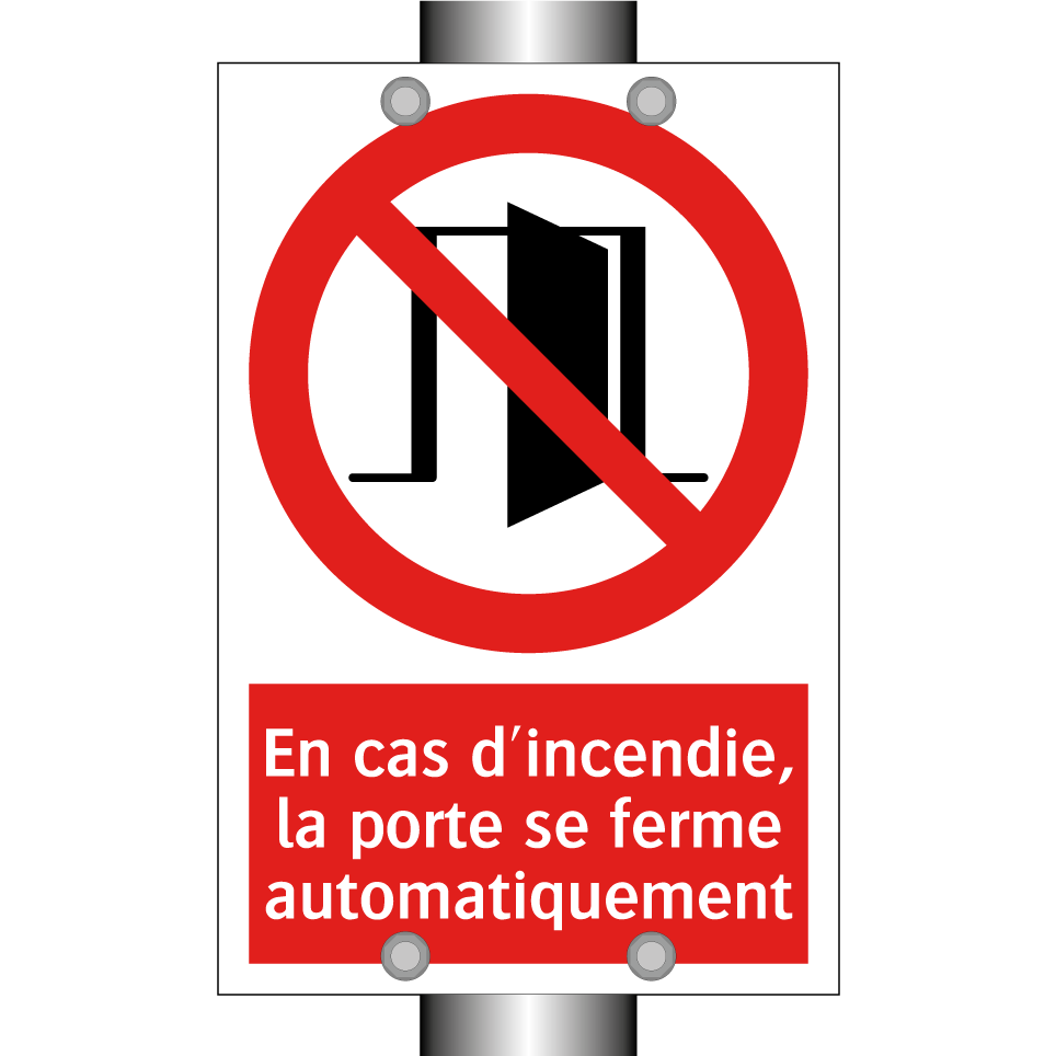 En cas d'incendie, la porte se ferme automatiquement