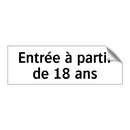 Entrée à partir de 18 ans