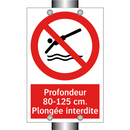 Profondeur 80-125 cm. Plongée interdite