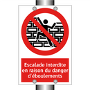 Escalade interdite en raison du danger d'éboulements