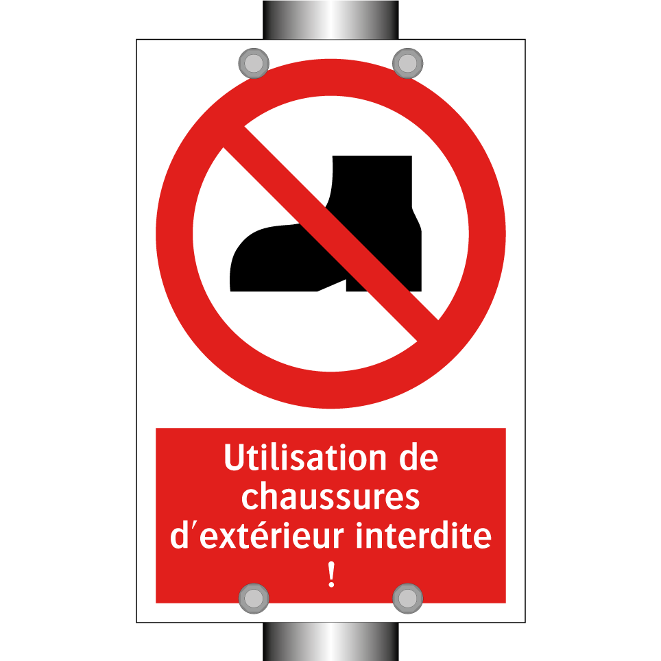 Utilisation de chaussures d'extérieur interdite !