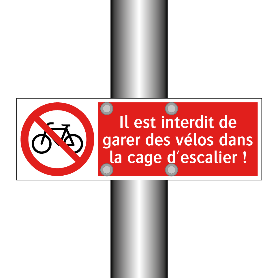 Il est interdit de garer des vélos dans la cage d'escalier !