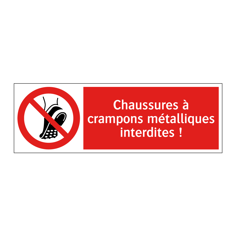 Chaussures à crampons métalliques interdites !