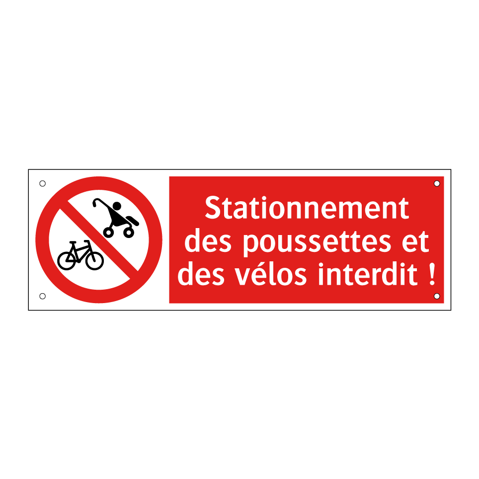 Stationnement des poussettes et des vélos interdit !