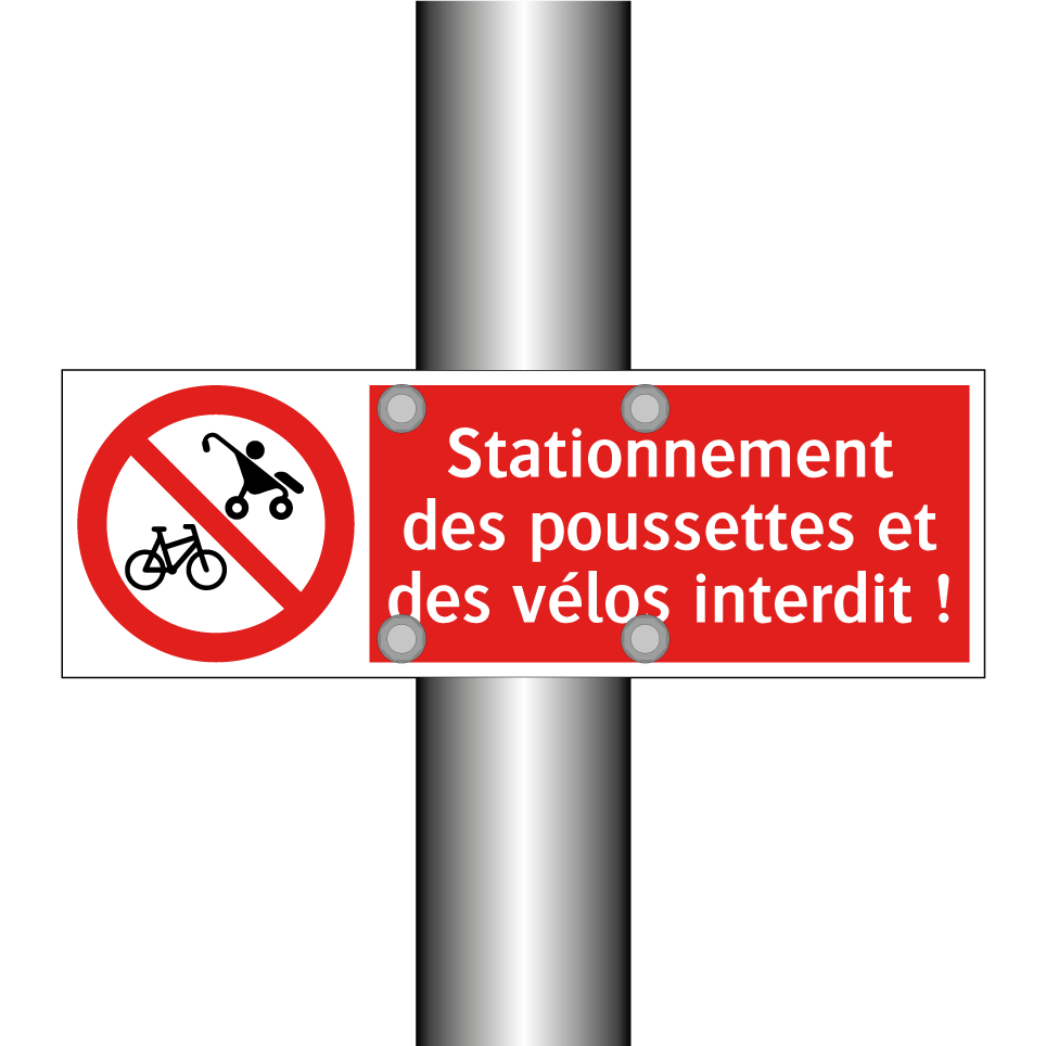 Stationnement des poussettes et des vélos interdit !