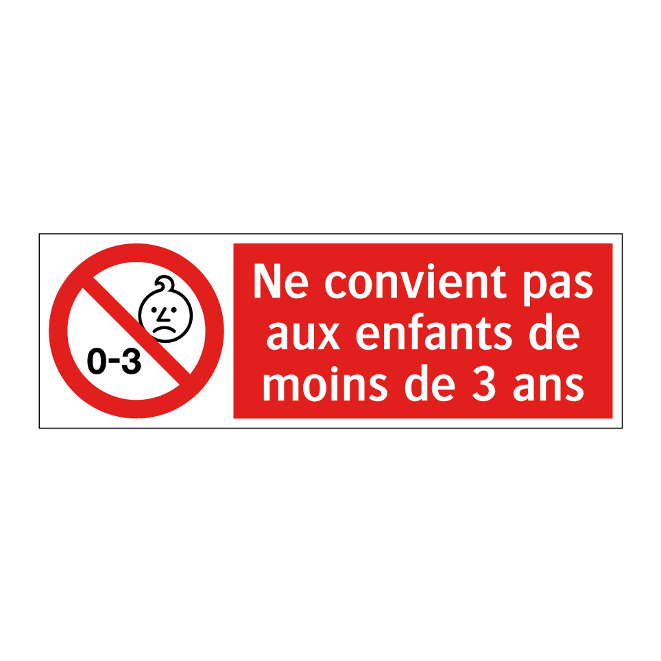 Ne convient pas aux enfants de moins de 3 ans
