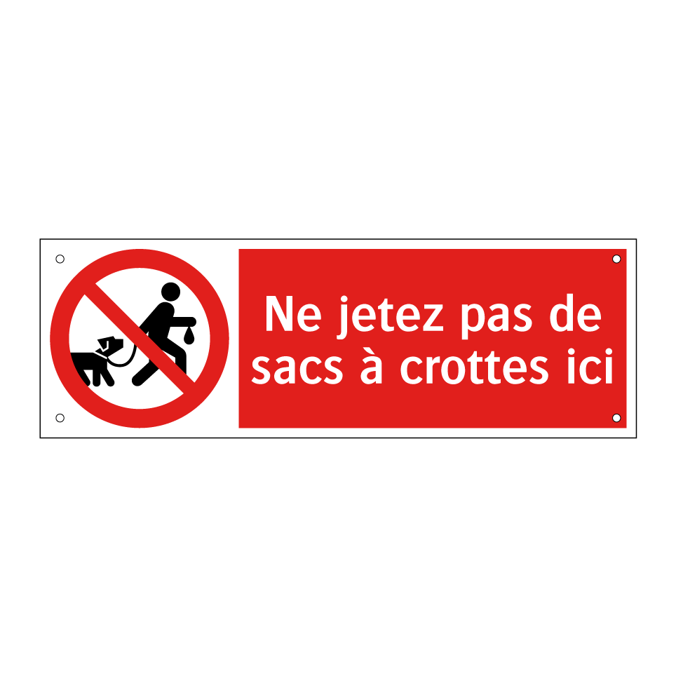 Ne jetez pas de sacs à crottes ici